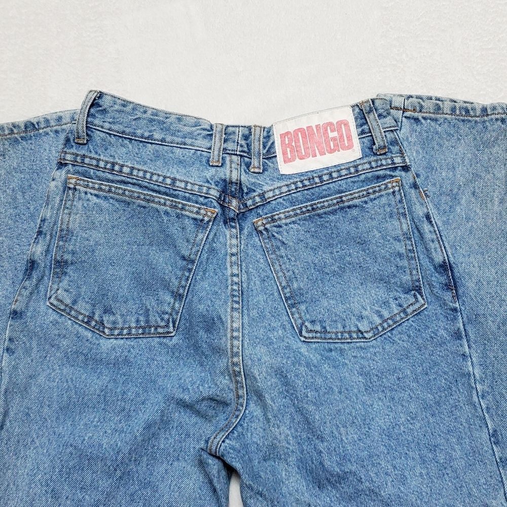 VINTAGE 1980s Bongo Light Stone Wash High Waisted Slim Tapered Skinny Leg Jeans - Picture 11 of 16